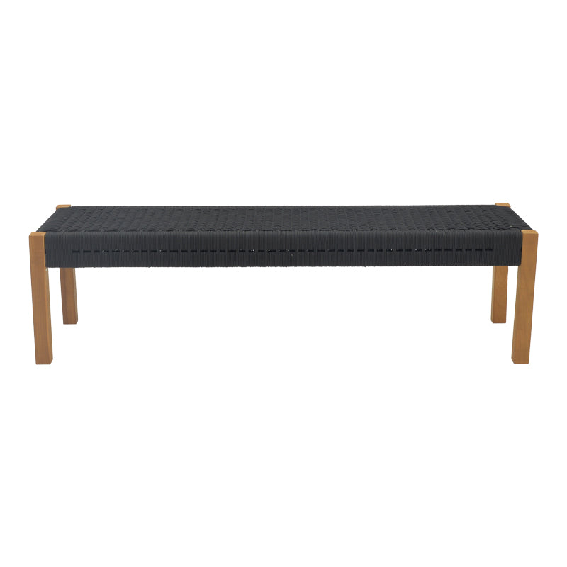 Bancuta de gradina Uma Boho, Negru, 150x45x40 cm, imagine suplimentara