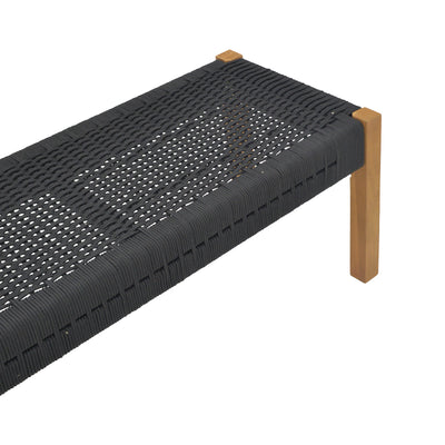 Bancuta de gradina Uma Boho, Negru, 150x45x40 cm, perspectiva suplimentara