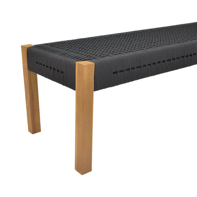 Bancuta de gradina Uma Boho, Negru, 150x45x40 cm, foto produs