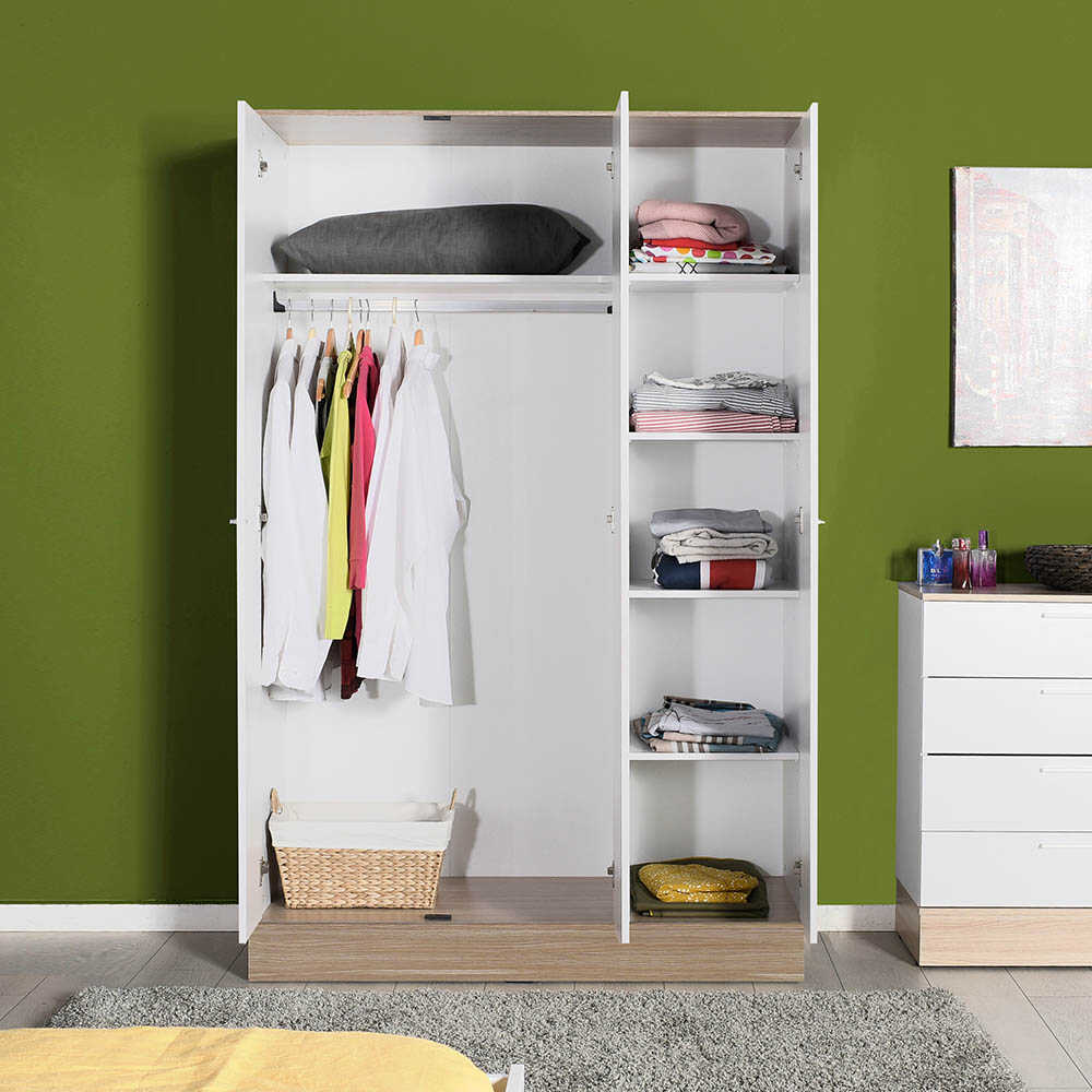 Dulap Haine Adore Base, 3 usi, Alb, 120 x 197 x 52 cm