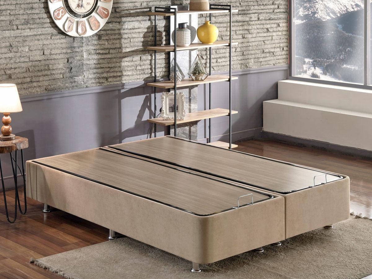 Baza de pat dublu Ela Double, Maro deschis, 150x10x200 cm