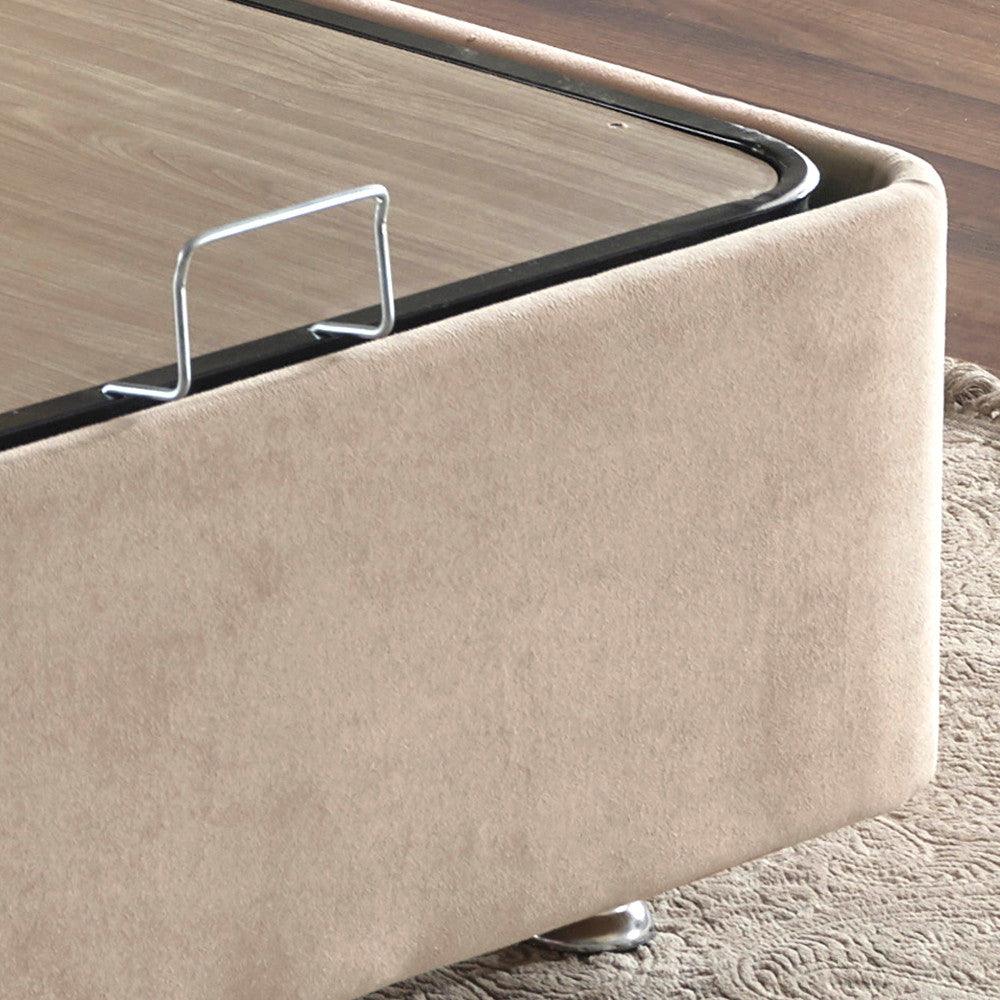 Baza de pat dublu Ela Double, Maro deschis, 150x10x200 cm