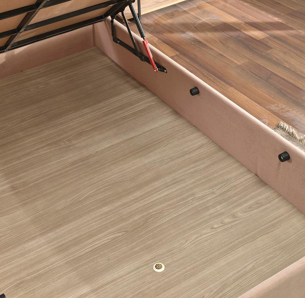 Baza de pat dublu Ela Double, Maro deschis, 150x10x200 cm