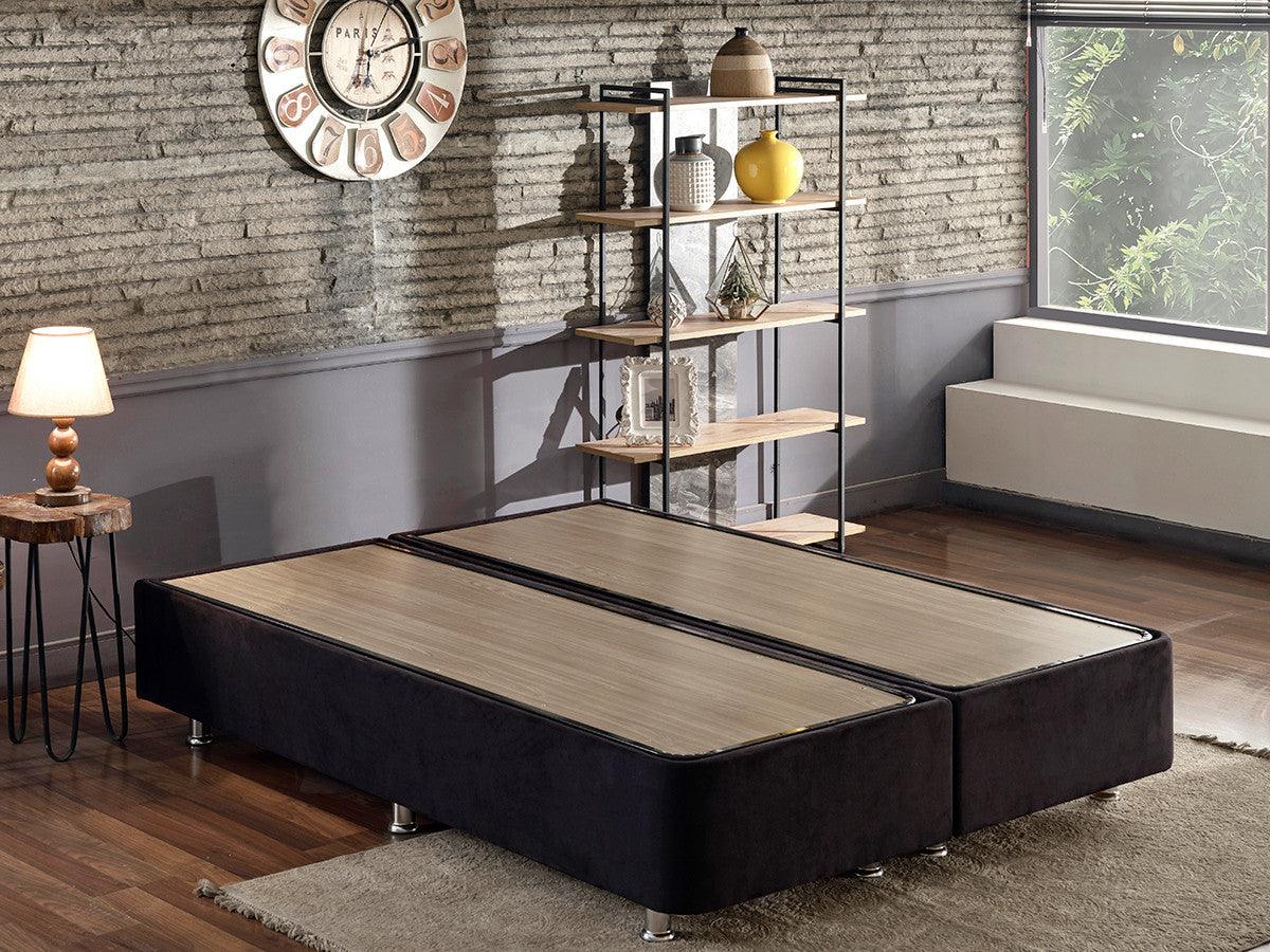 Baza de pat dublu Ela Double, Negru, 140x10x190 cm