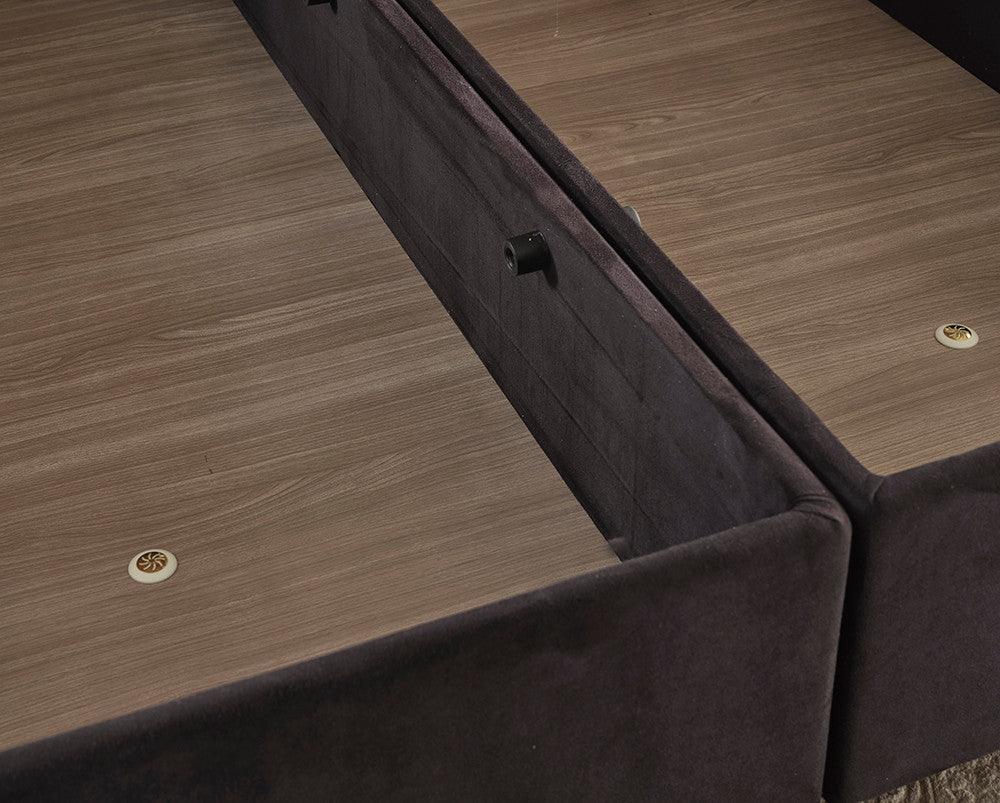 Baza de pat dublu Ela Double, Negru, 140x10x190 cm