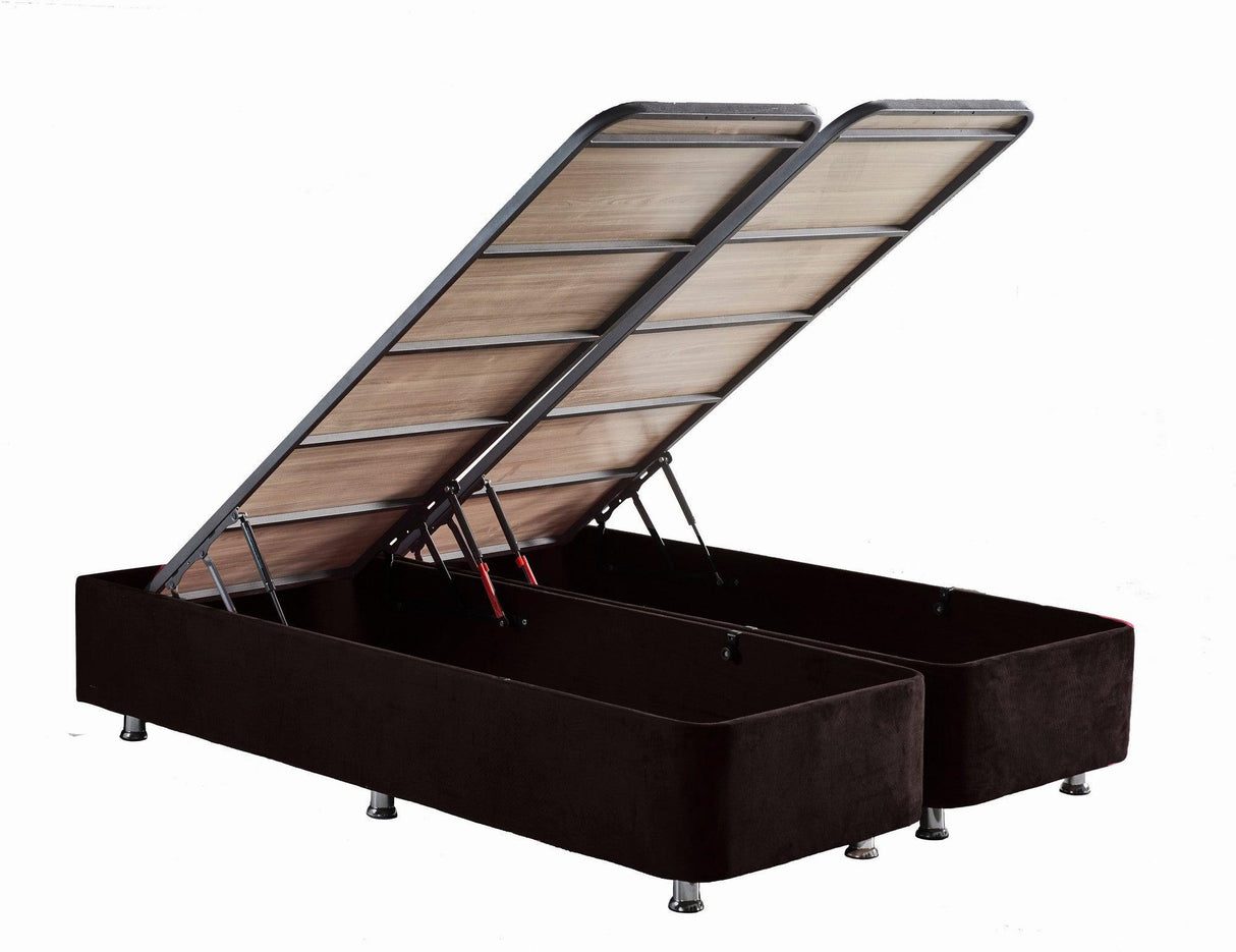 Baza de pat dublu Ela Double, Negru, 140x10x190 cm