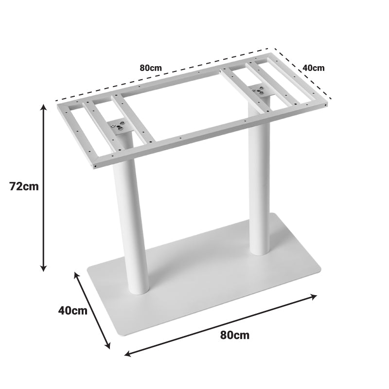 Baza de masa Soign, Metal, 80x40x72 cm - Alb