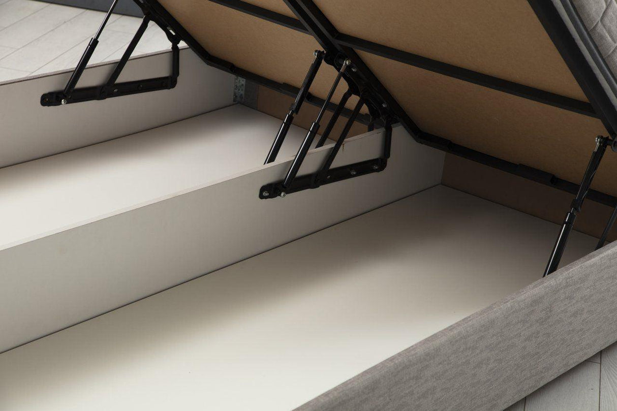 Baza pat dublu și tăblie Motya, Gri deschis, 150x110x200 cm