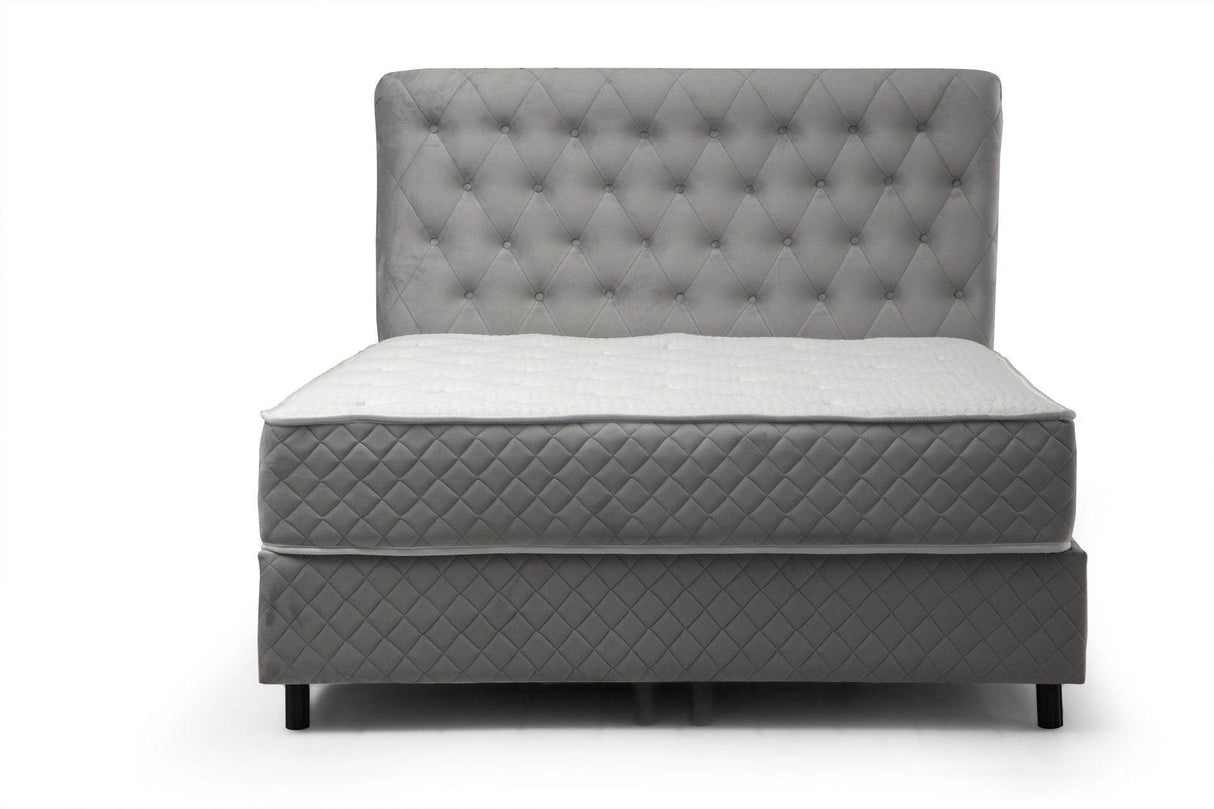 Baza pat dublu și tăblie Sonata, Gri, 150x130x208 cm