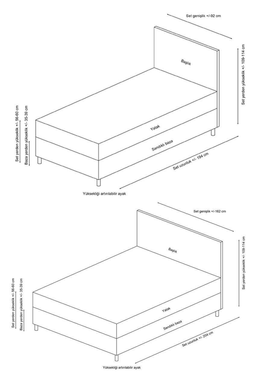 Baza pat dublu și tăblie Vitalia, Gri, 160x110x200 cm