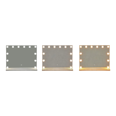 Belia led oglindă 60x12x80cm, Natural, 60x12x80 cm, vedere frontală, metal, PP, sticlă, pentru locuință