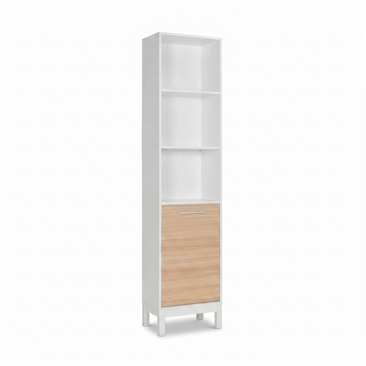 Biblioteca Adore London, 5 rafturi si usa, Alb, 45x202x26 cm