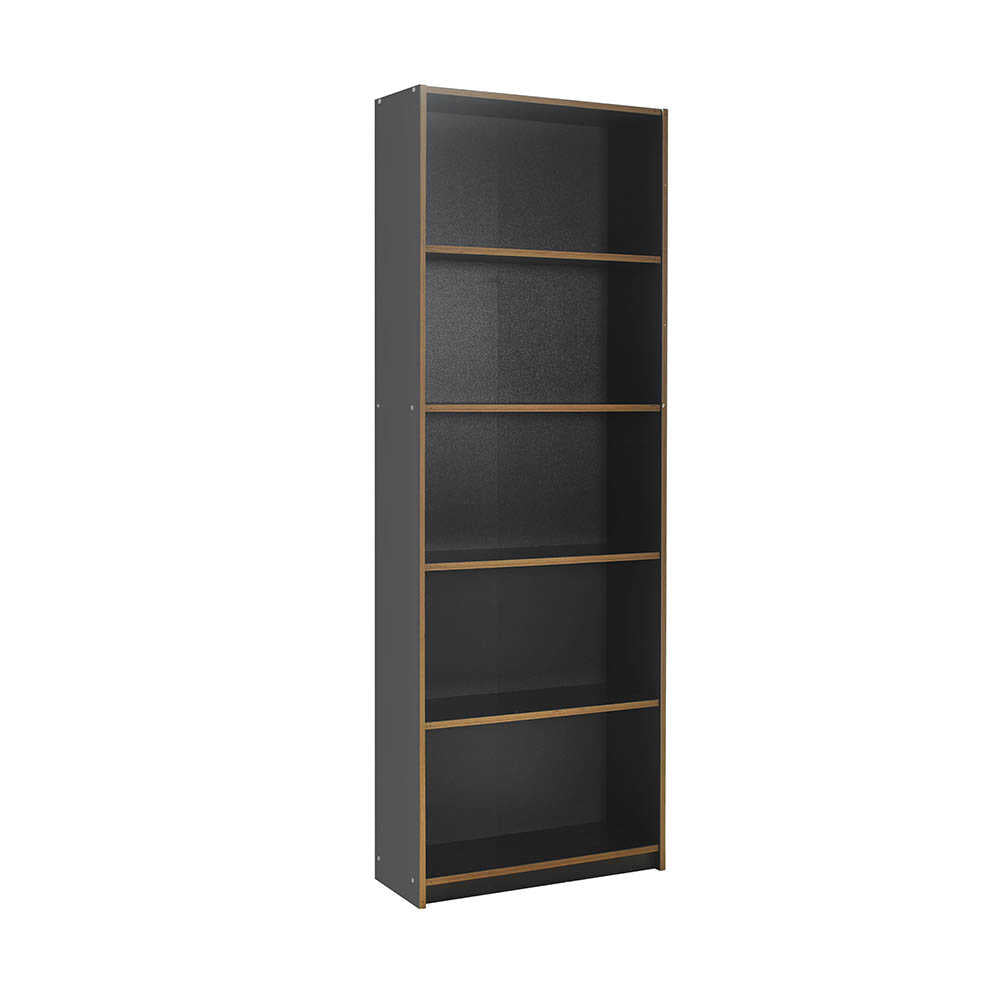 Biblioteca Adore Modern, 5 rafturi, 64x182x26 cm - Antracit