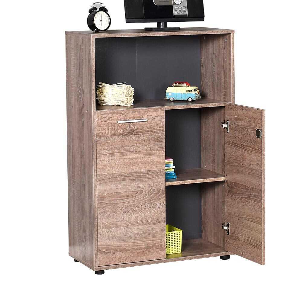 Biblioteca Adore New York, 2 usi cu cheie, 3 rafturi, Natur - Sonoma, 72x110x34 cm - Sonoma