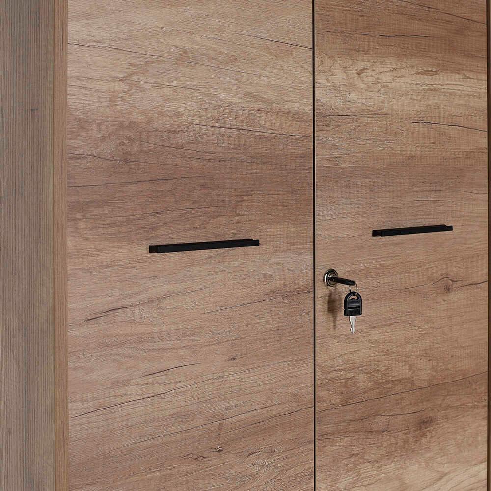 Biblioteca Adore New York Office, 2 usi cu cheie, 5 rafturi mobile, 72 x 187 x 34 cm