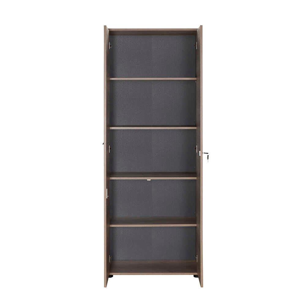 Biblioteca Adore New York Office, 2 usi cu cheie, 5 rafturi mobile, 72 x 187 x 34 cm