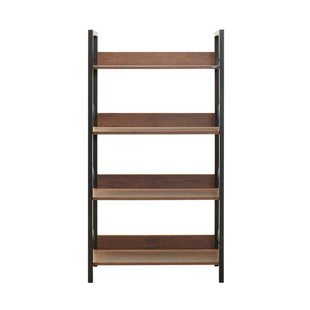 Biblioteca Adore Profile cu 4 rafturi, Alb - Maro - Stejar, 73x136x35 cm - Maro