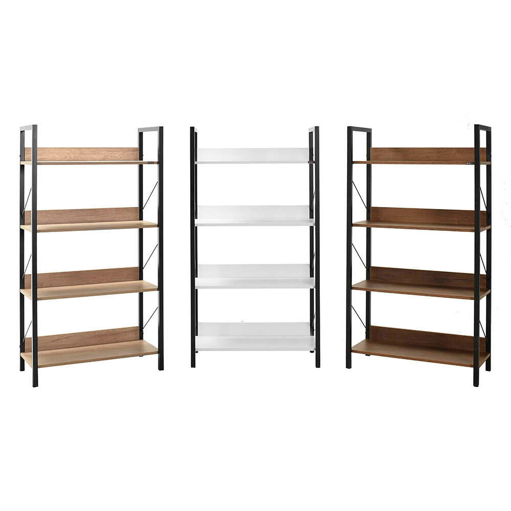 Biblioteca Adore Profile cu 4 rafturi, Alb - Maro - Stejar, 73x136x35 cm - Maro