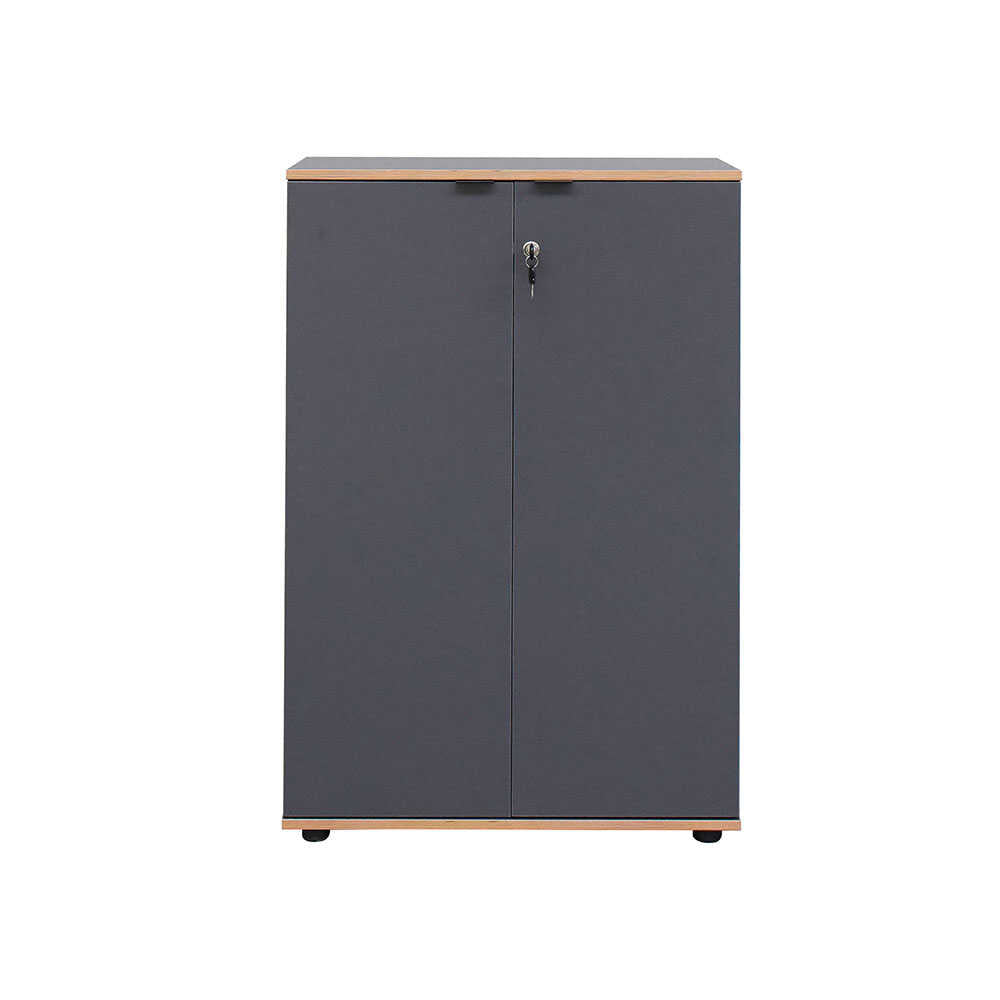 Bibliotecă Adore Rio cu 2 Uși, Cheie și 3 Rafturi, 72x109x34 cm - Antracit