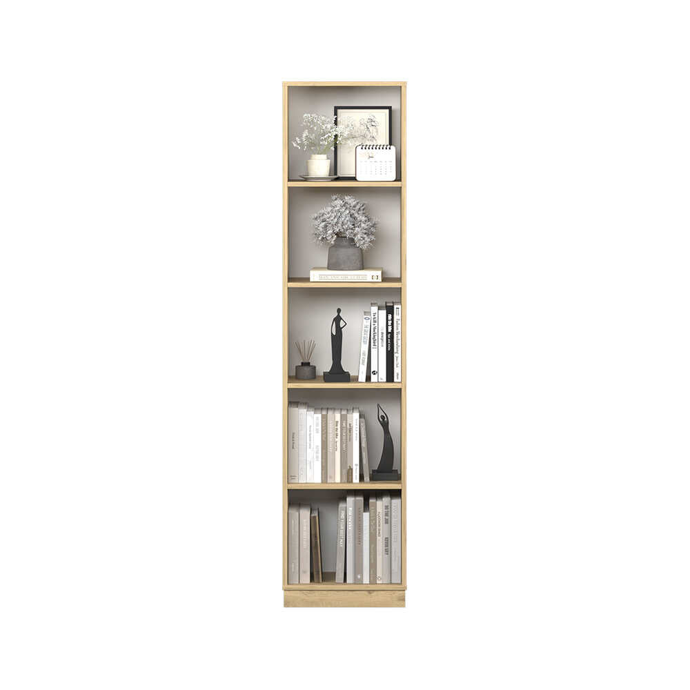 Biblioteca Adore Vargas, 5 Rafturi, Alb, 43x182x26 cm - Natural