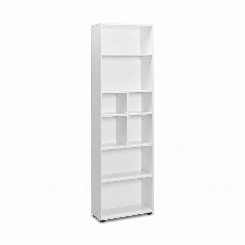 Biblioteca Adore White, 8 rafturi, Alb, 55 x 187 x 23 cm