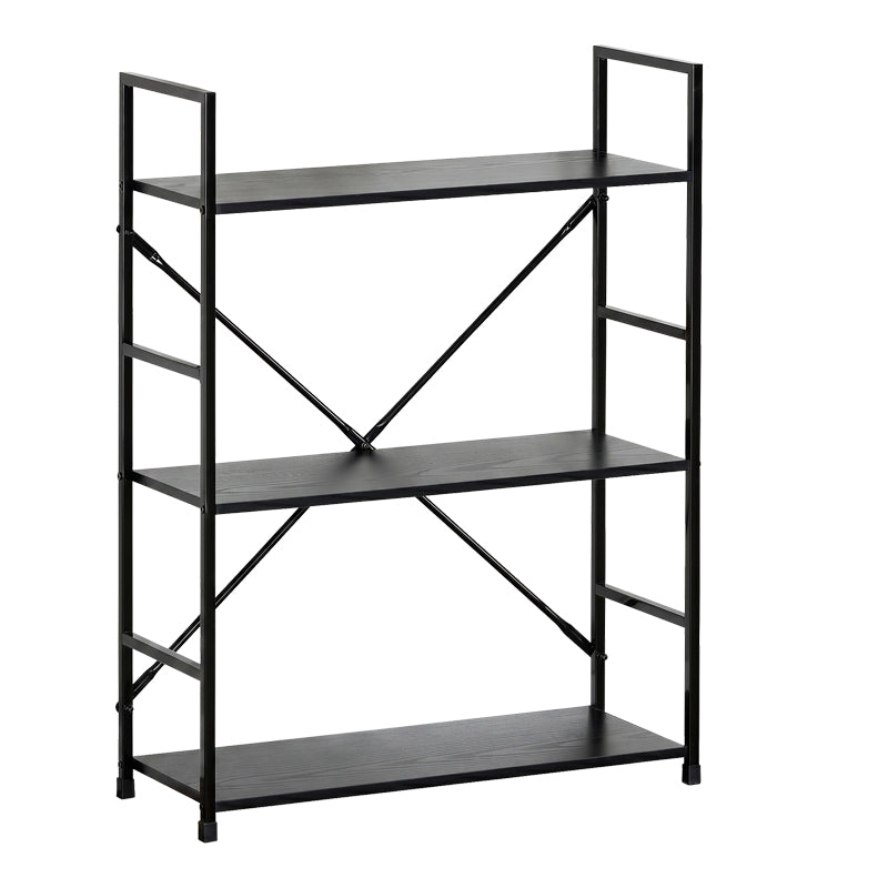 Biblioteca Bookcase-rack Manlo, Metal, Negru, 59x24x80 cm