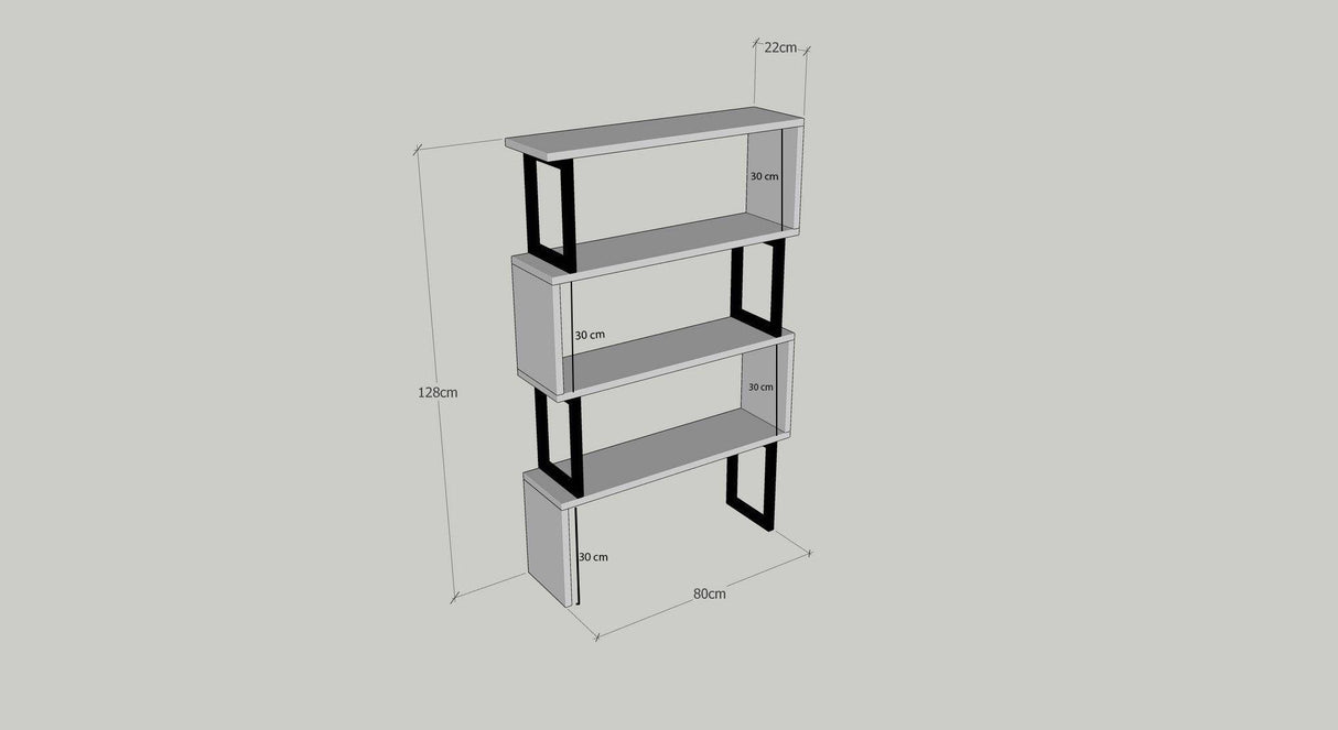 Biblioteca Ceylan Scandinav, Nuc, 80x128x22 cm