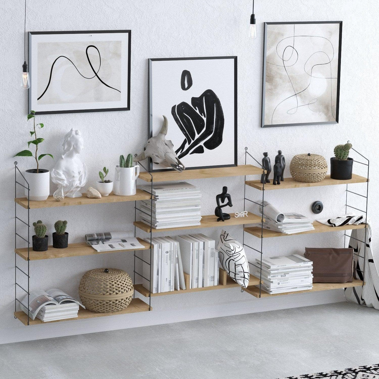 Biblioteca Dristor cu 9 Rafturi, Stejar, 216 x 85 x 20 cm