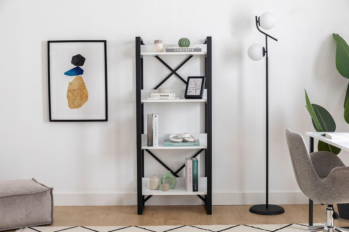 Biblioteca Hit, Alb, 63x150x32 cm