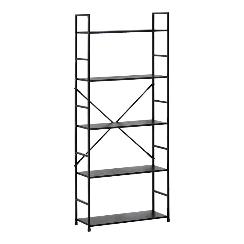 Biblioteca Manlo, Metal, 59x24x144 cm - Negru