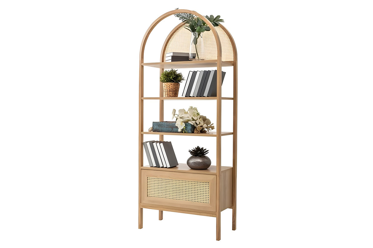 Biblioteca Nala 75 Howard, natural - negru, 75x40x182 cm - Natural