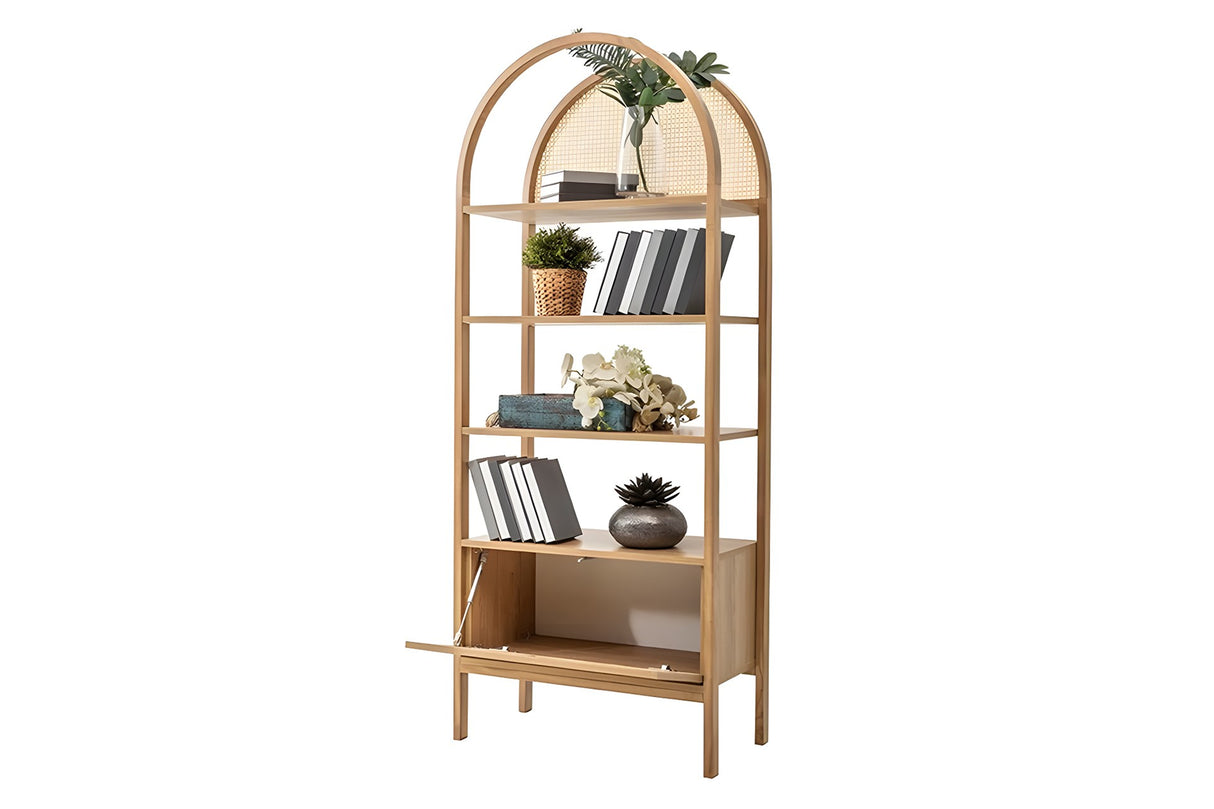 Biblioteca Nala 75 Howard, natural - negru, 75x40x182 cm - Natural