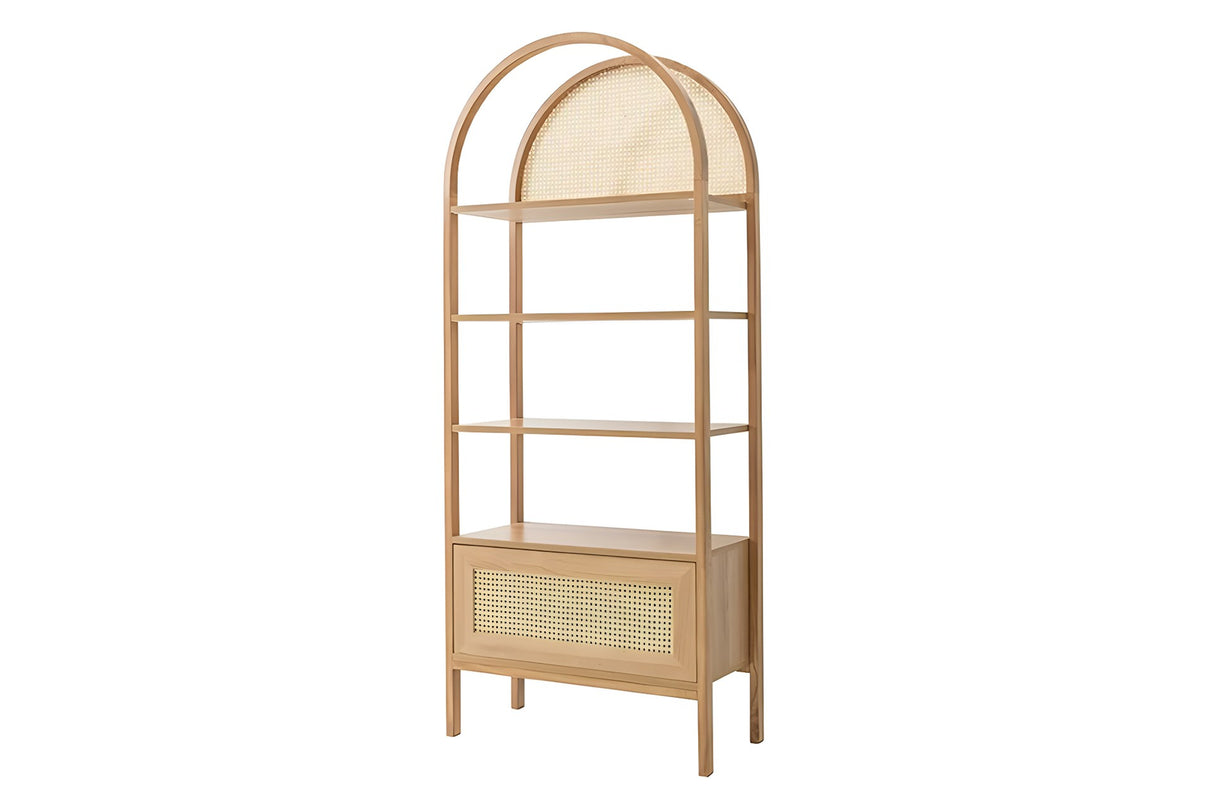 Biblioteca Nala 75 Howard, natural - negru, 75x40x182 cm - Natural
