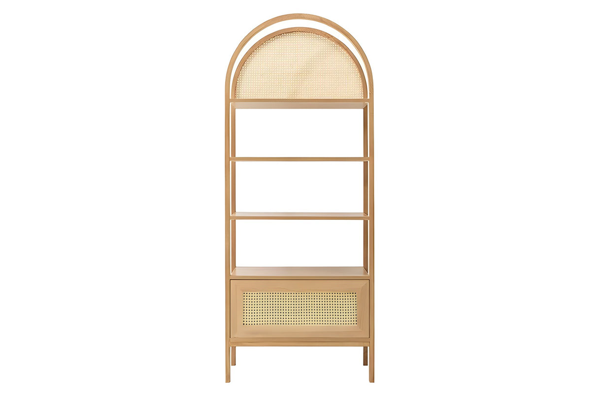 Biblioteca Nala 75 Howard, natural - negru, 75x40x182 cm - Natural