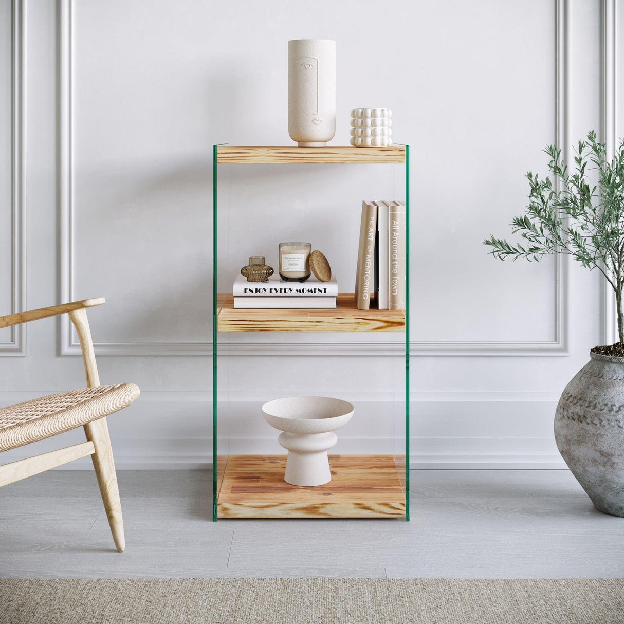 Biblioteca Niagara Mini R302, Stejar, 35x80x40 cm