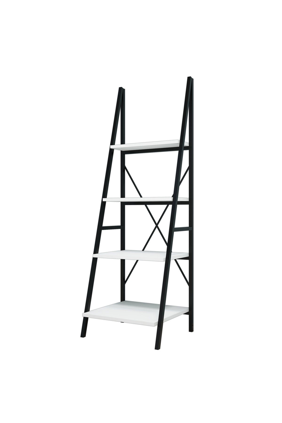 Bibliotecă Passi Puqa Design, nuc - alb, 50x44x150 cm - Alb