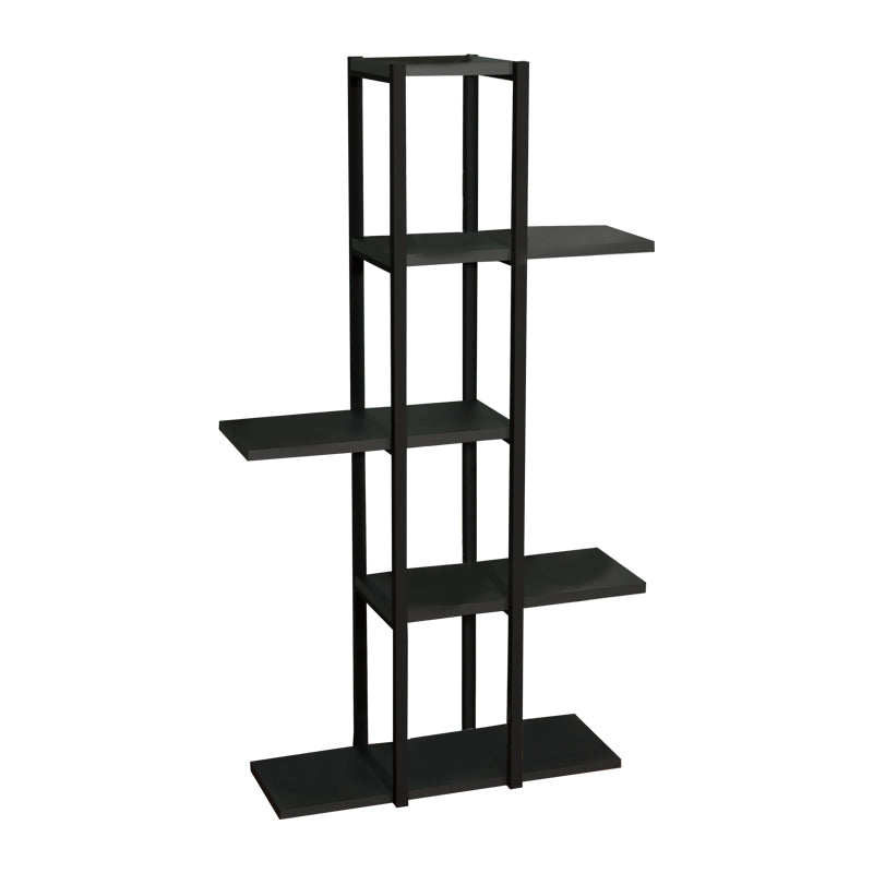 Biblioteca Ploko stejar melamin-negru metalic, 60x24x110 cm - Antracit