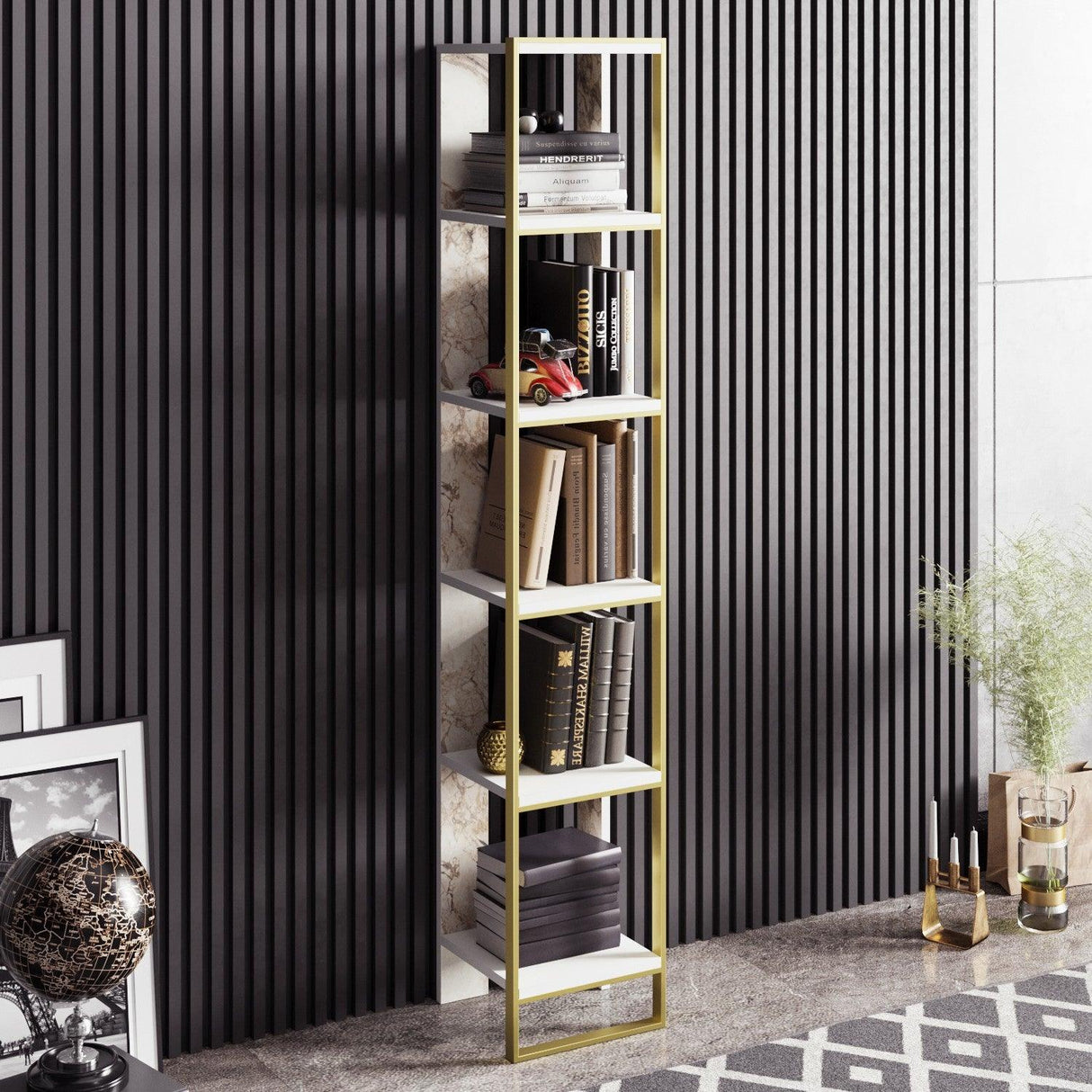 Biblioteca Polka Bookshelf, Auriu, 31x179x32 cm
