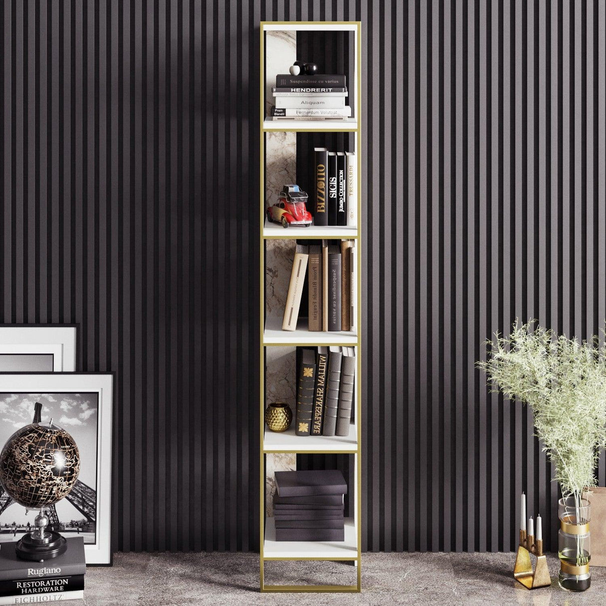 Biblioteca Polka Bookshelf, Auriu, 31x179x32 cm