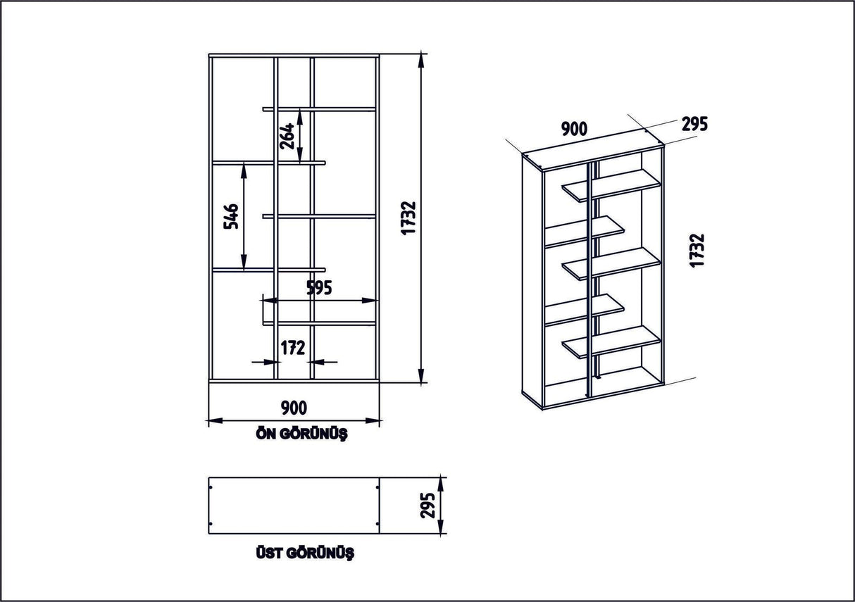 Biblioteca Presto, Nuc, 30x173x90 cm