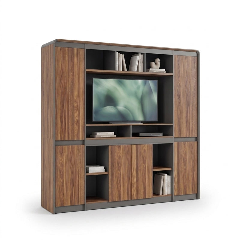 Biblioteca Professional bookcase Oscar, Antracit-Nuc, 200x40x200 cm