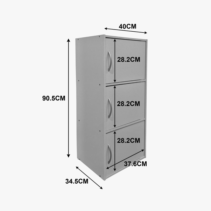 Bibliotecă Soline column cabinet light gri, Light Grey, 40x35x91 cm - Alb