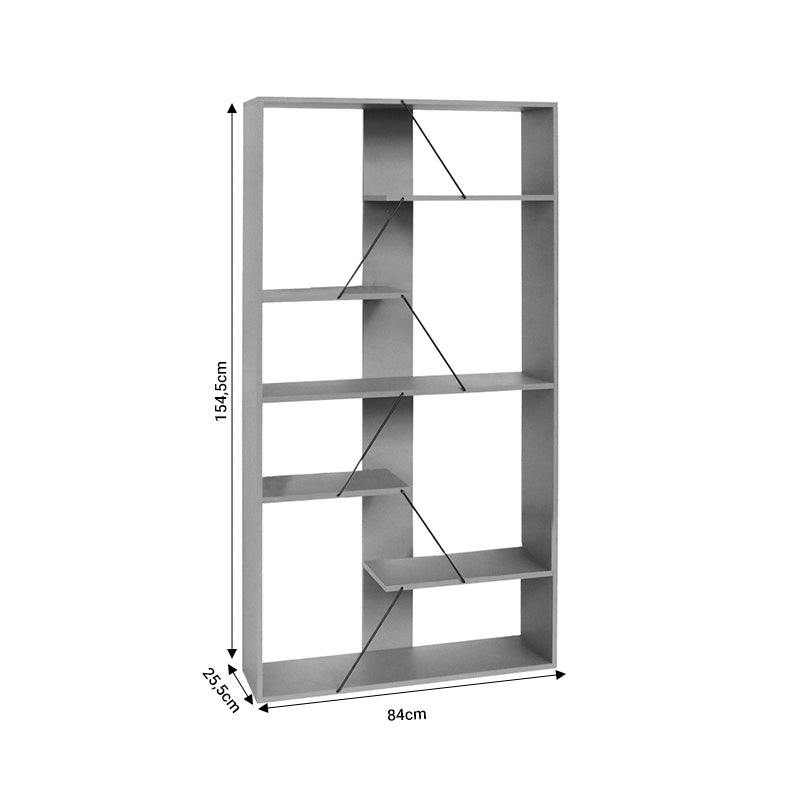 Biblioteca Tars, Gri, 84x26x154 cm