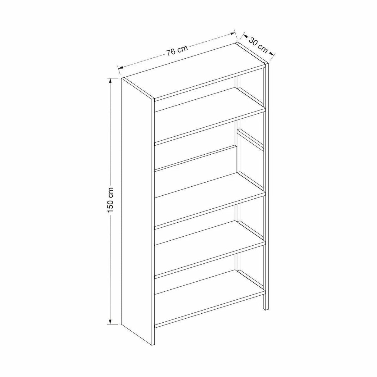 Biblioteca Tiran, Gri, 90x120x34 cm