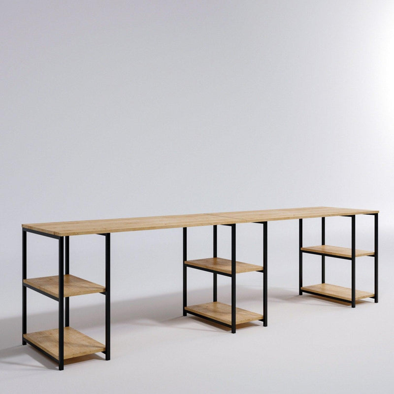 Birou 2 Persoane Sade L204, Stejar, 270 x 74 x 60 cm