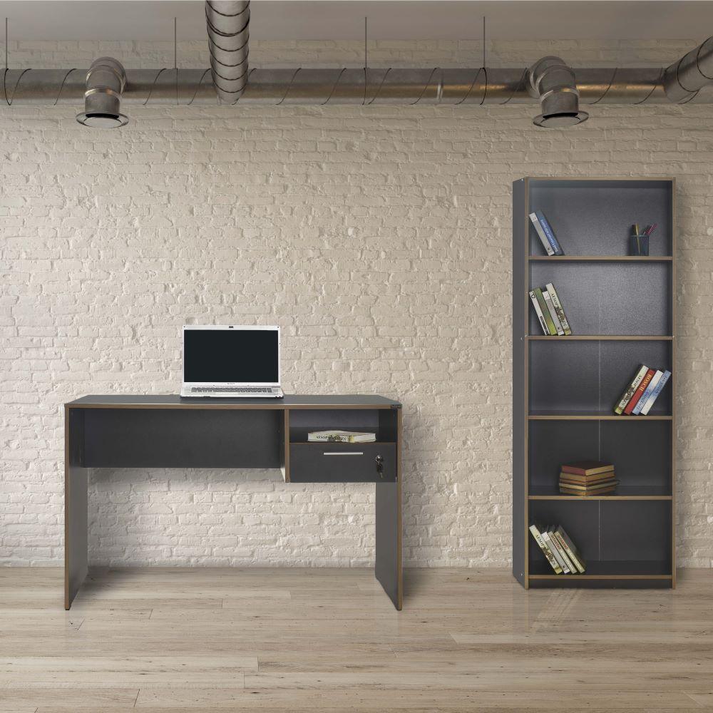 Birou Adore Concept, 120 x 75 x 60 cm - Gri inchis
