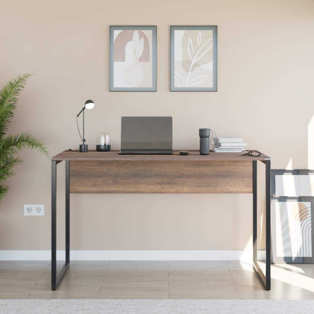 Birou Adore Connect cu picior metalic, 120x60x75 cm - Maro