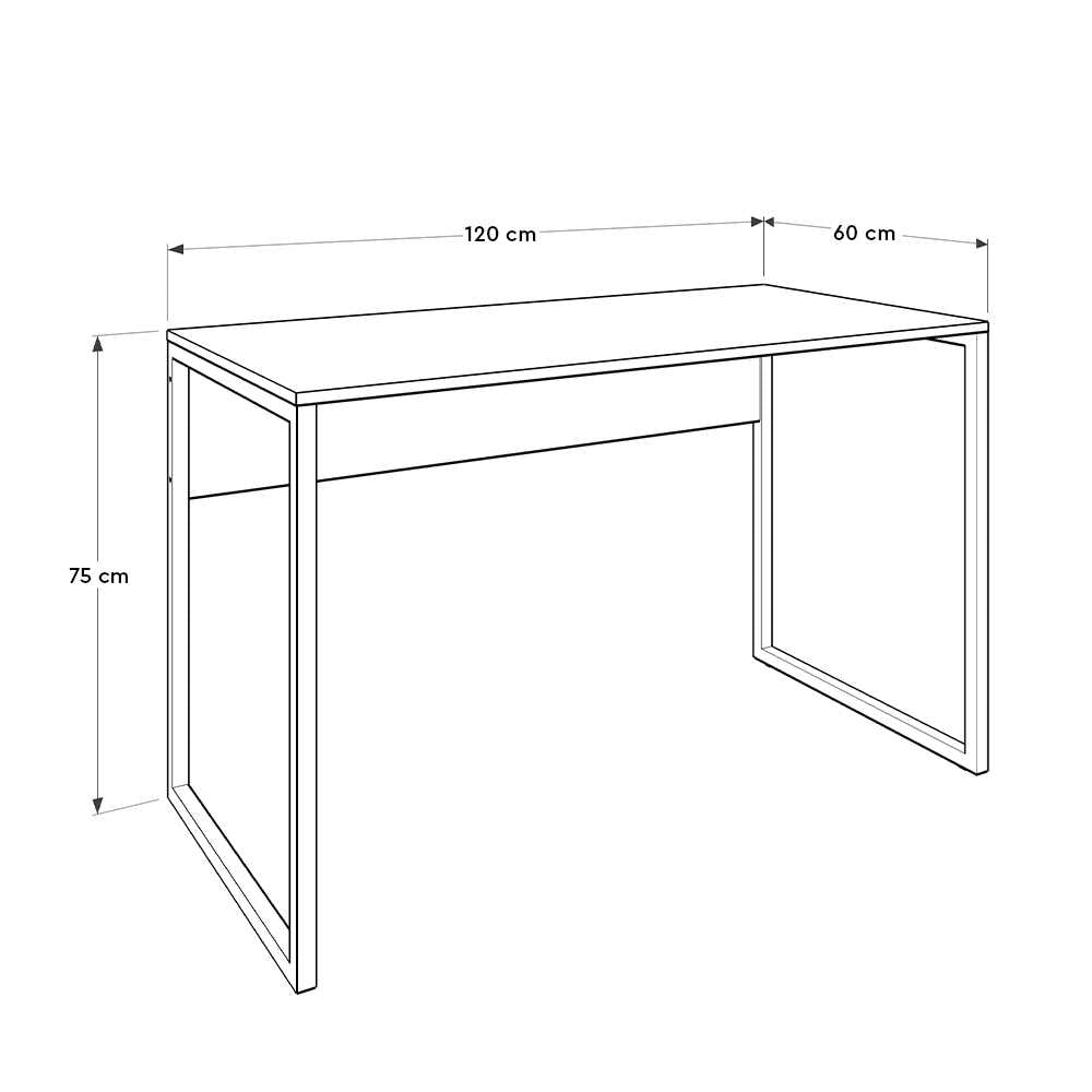 Birou Adore Connect cu picior metalic, 120x60x75 cm - Maro