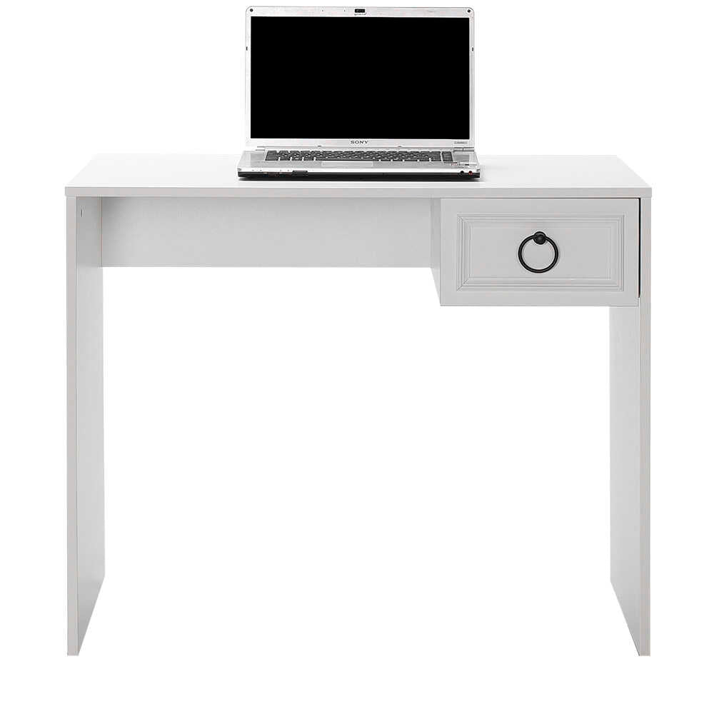 Birou Adore Hampton, cu sertar, Alb, 90x75x51 cm