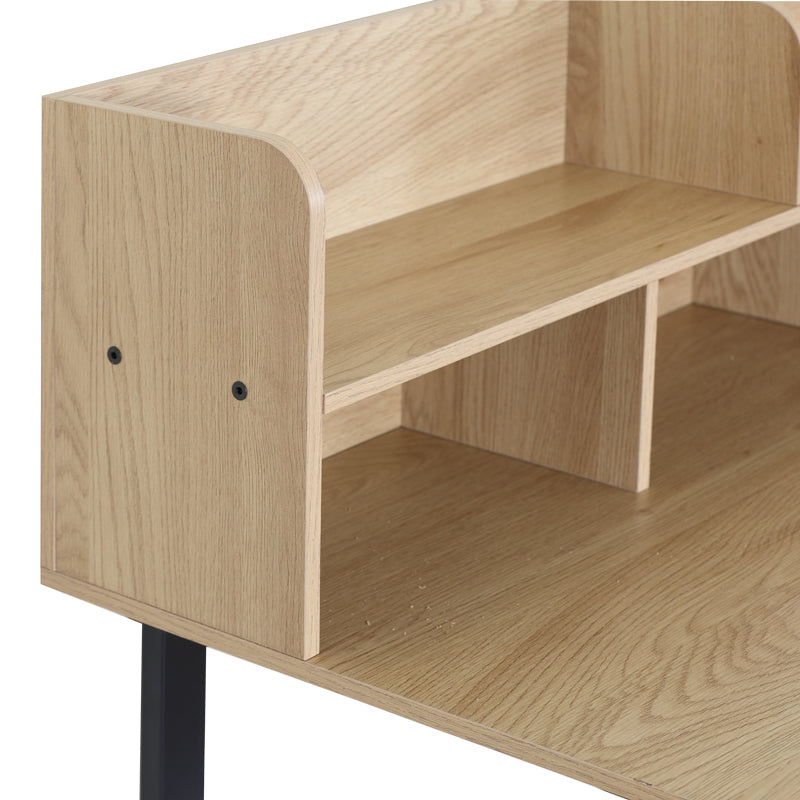 Birou Biuro stejar- negru metal, Wild Oak - Negru, 120x60x103 cm